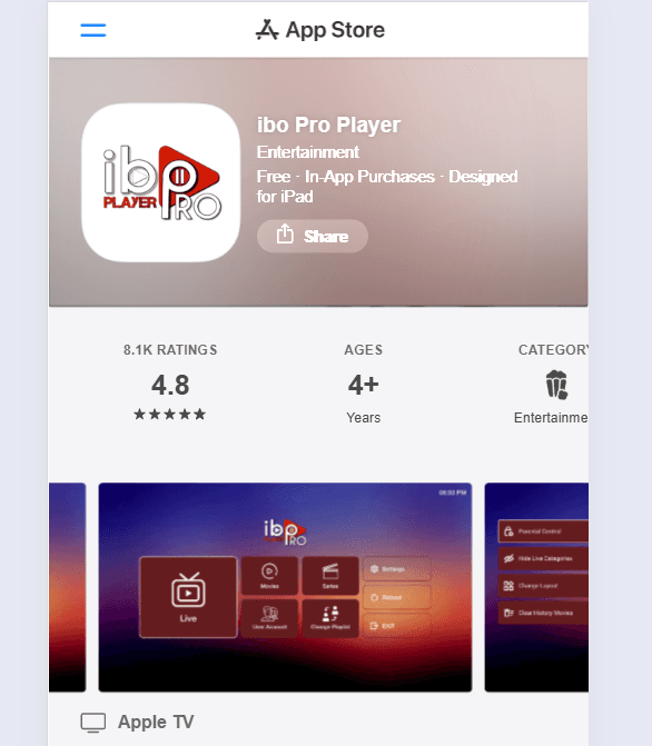 Apple Devices setup — step 1: Search for ibPlayer Pro