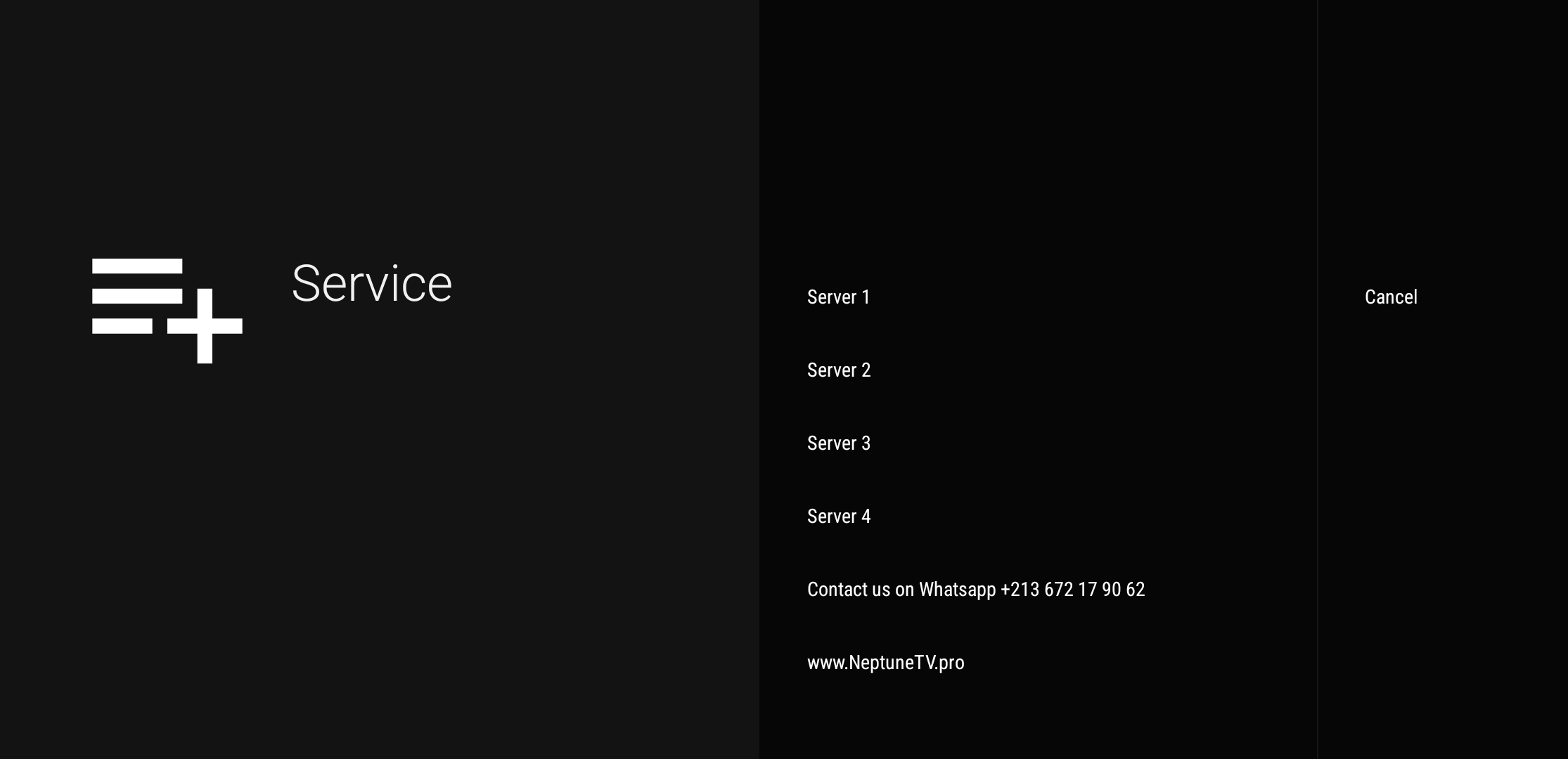 Backup Servers - NeptuneTV.PRO #1 interface